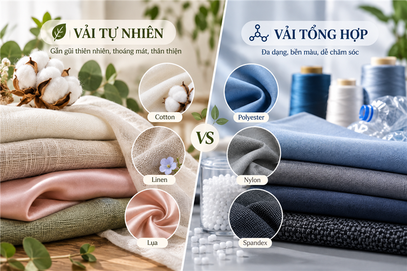 Vải tự nhiên và vải tổng hợp khác nhau như thế nào? Nên chọn loại nào?